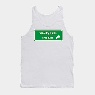 Gravity Falls Highway Exit Sign Tank Top